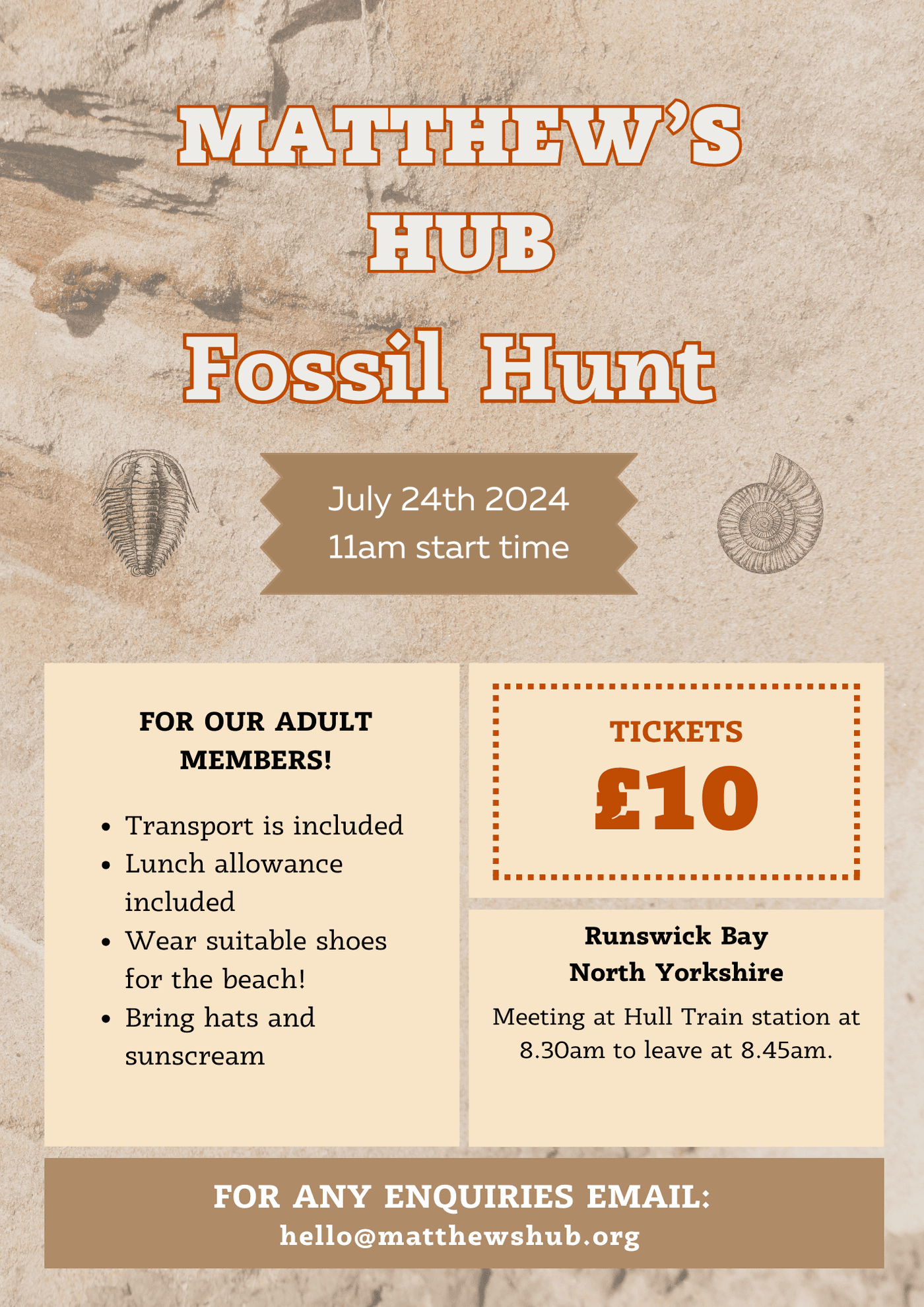 Fossil Hunt flyer