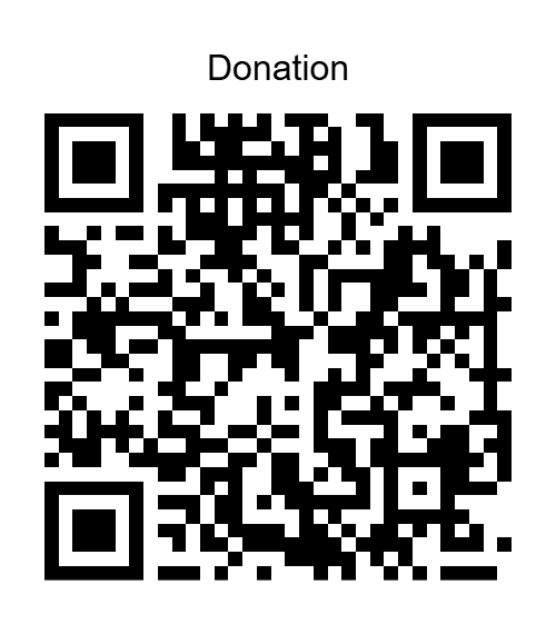 QR code links to Pay Pal donation screen